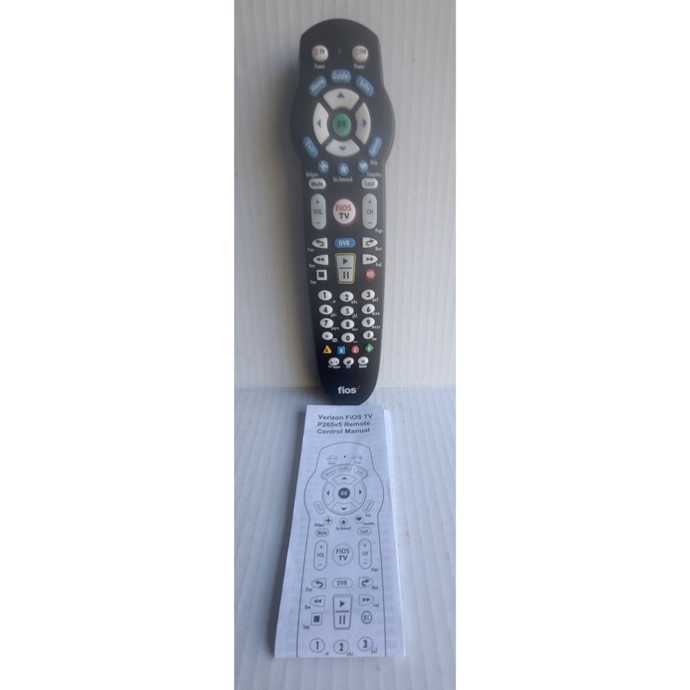 Verizon FIOS TV P265v5 RC Remote Control with Manual Black Replacement Universal